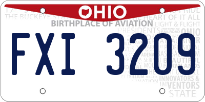 OH license plate FXI3209