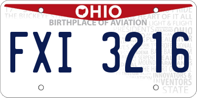 OH license plate FXI3216