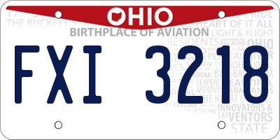 OH license plate FXI3218
