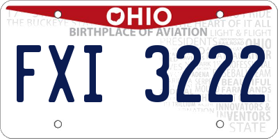 OH license plate FXI3222