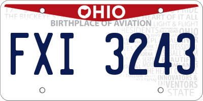 OH license plate FXI3243