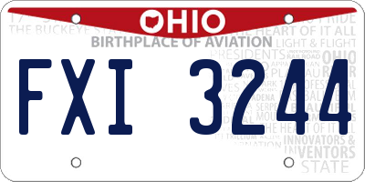 OH license plate FXI3244