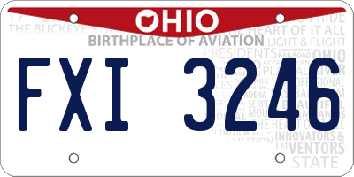 OH license plate FXI3246