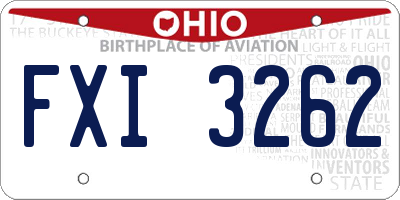 OH license plate FXI3262
