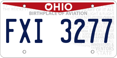 OH license plate FXI3277