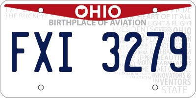OH license plate FXI3279