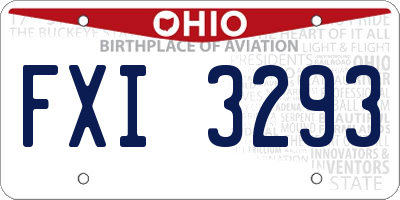 OH license plate FXI3293