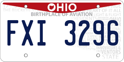 OH license plate FXI3296