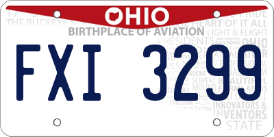 OH license plate FXI3299