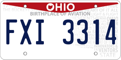 OH license plate FXI3314