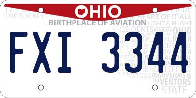 OH license plate FXI3344