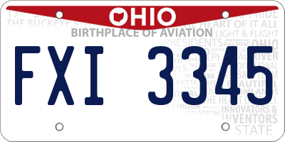 OH license plate FXI3345