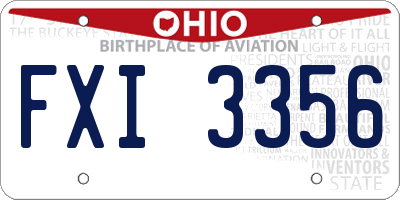 OH license plate FXI3356
