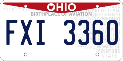 OH license plate FXI3360