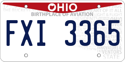 OH license plate FXI3365