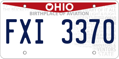 OH license plate FXI3370