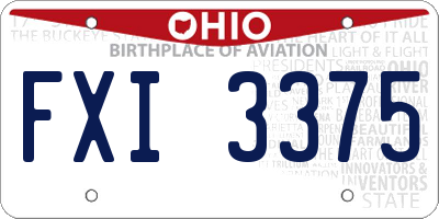OH license plate FXI3375