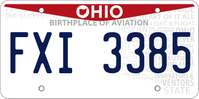 OH license plate FXI3385