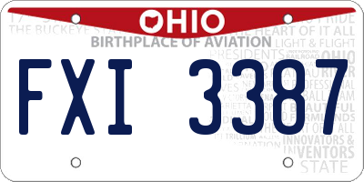OH license plate FXI3387