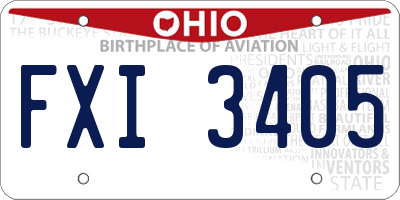 OH license plate FXI3405