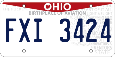 OH license plate FXI3424