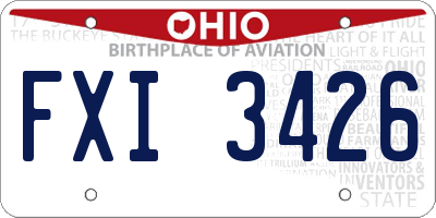 OH license plate FXI3426