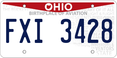 OH license plate FXI3428