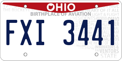 OH license plate FXI3441