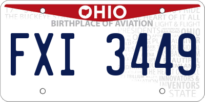 OH license plate FXI3449
