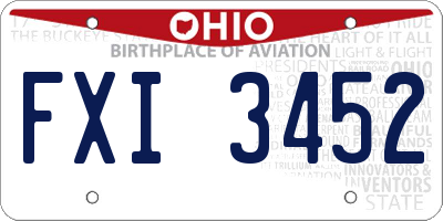 OH license plate FXI3452