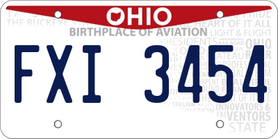 OH license plate FXI3454