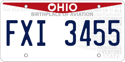 OH license plate FXI3455