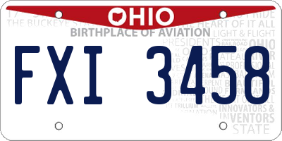 OH license plate FXI3458