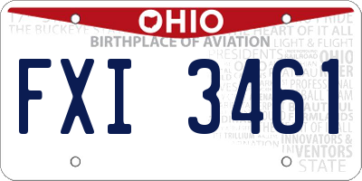OH license plate FXI3461