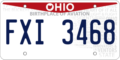 OH license plate FXI3468