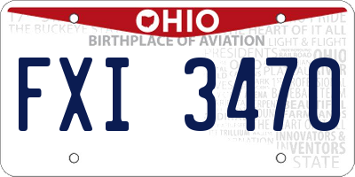 OH license plate FXI3470