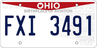 OH license plate FXI3491