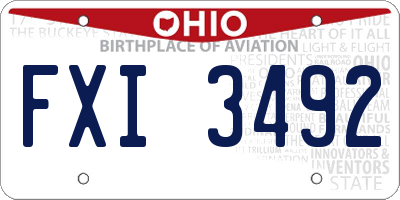 OH license plate FXI3492