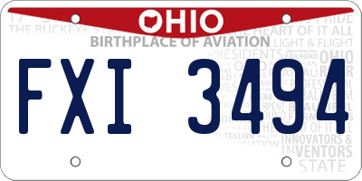 OH license plate FXI3494