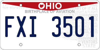 OH license plate FXI3501