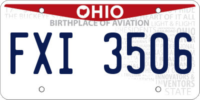 OH license plate FXI3506