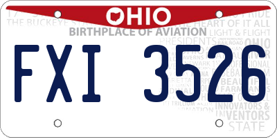 OH license plate FXI3526