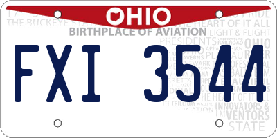 OH license plate FXI3544