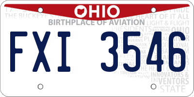 OH license plate FXI3546