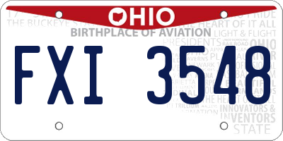 OH license plate FXI3548
