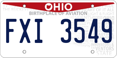 OH license plate FXI3549