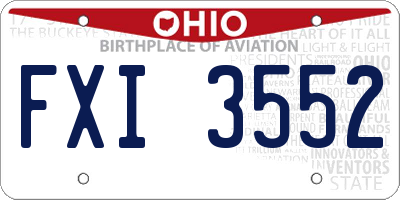 OH license plate FXI3552