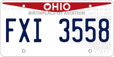 OH license plate FXI3558