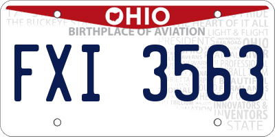 OH license plate FXI3563