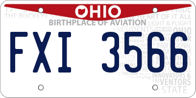 OH license plate FXI3566